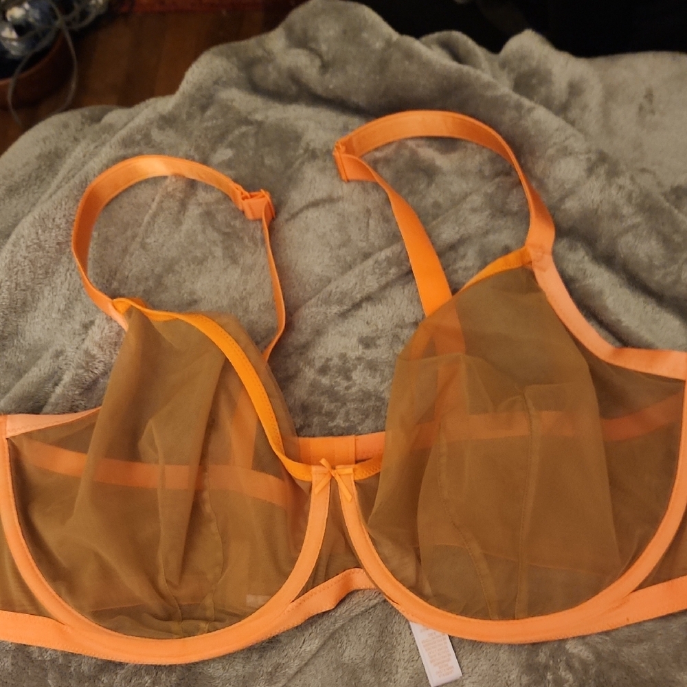 Sheer Orange Bra